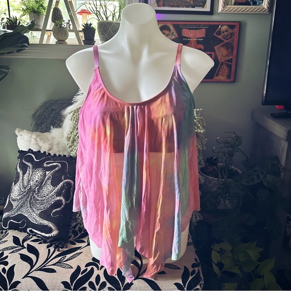 [ 2 FOR $20 ] MULTICOLORED BIKIN TOP WITH MESH COVERING - Picture 6 of 6